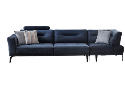 Modern 4-Seater Solid Luxury Sofa Blue Living room Fabric Sofa Design Modern